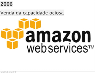 2006
Venda da capacidade ociosa
quinta-feira, 30 de maio de 13
 