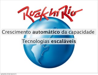 Crescimento automático da capacidade
Tecnologias escaláveis
quinta-feira, 30 de maio de 13
 