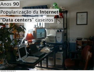Anos 90
Popularização da Internet
“Data centers” caseiros
quinta-feira, 30 de maio de 13
 