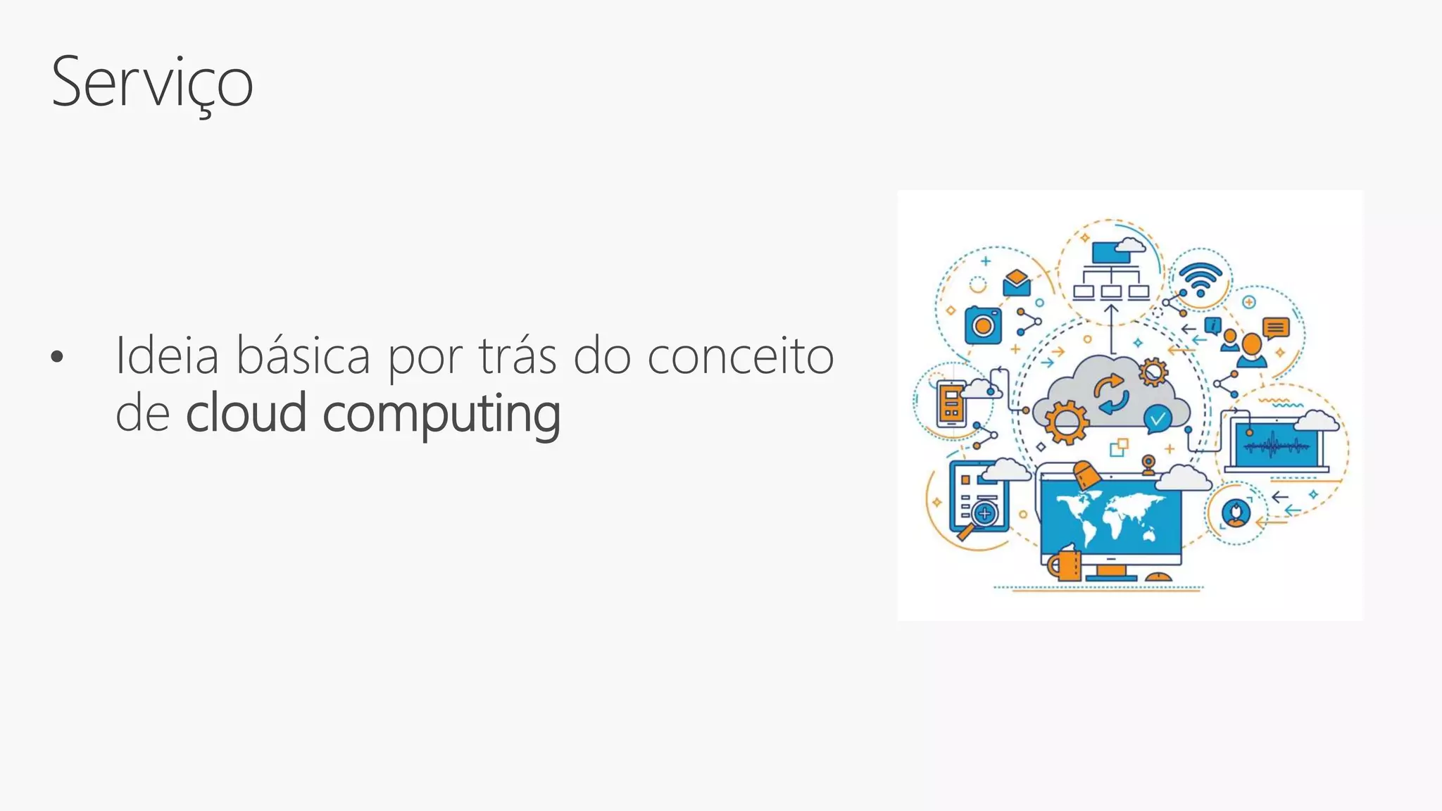 Serviço
• Ideia básica por trás do conceito
de cloud computing
 