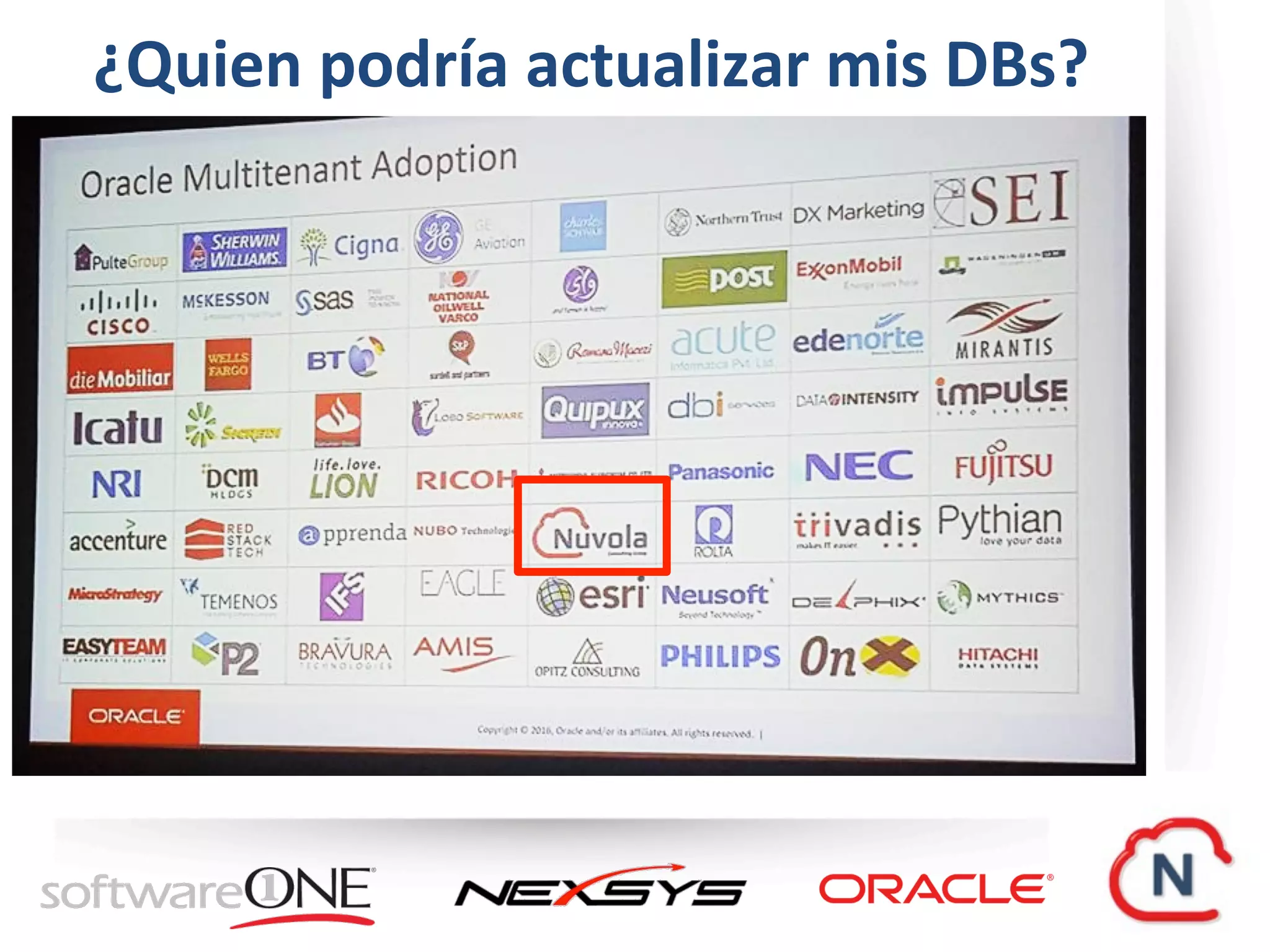¿Quien	podría	actualizar	mis	DBs?	
 