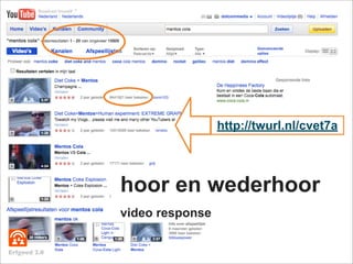 http://twurl.nl/cvet7a




              hoor en wederhoor
              video response


Erfgoed 2.0
 