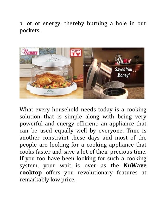 NuWave Cooktop Energy Efficient, Powerful, and Versatile