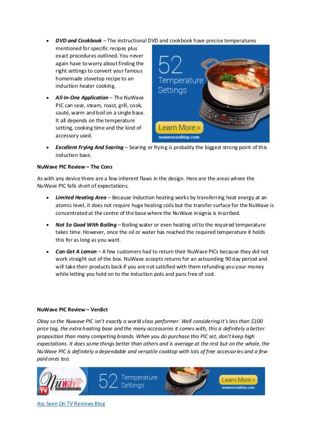 Nuwave Pic Review Precision Induction Cooktop With Complete Cookwar