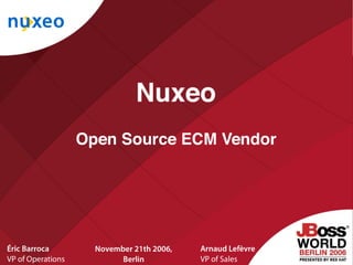 Nuxeo: an Open Source ECM software vendor