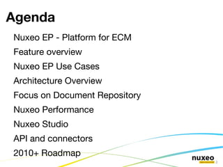 Agenda Nuxeo EP - Platform for ECM 