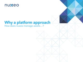 The Platform Approach
18


Your Digital Asset Management strategy needs to
be an integral component of your broader content
management strategy.
 