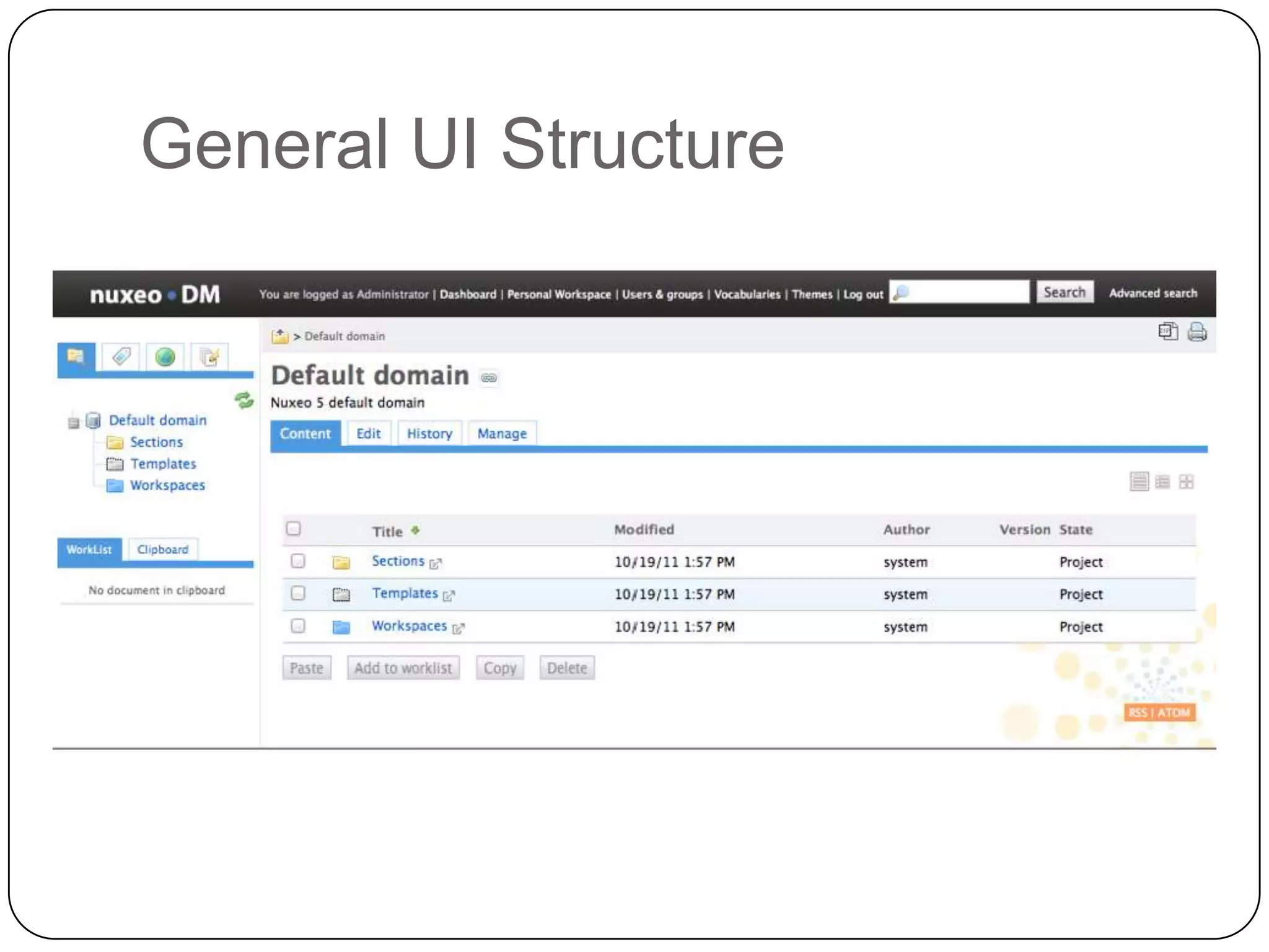 General UI Structure
 