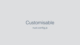 Customisable
nuxt.conﬁg.js
 
