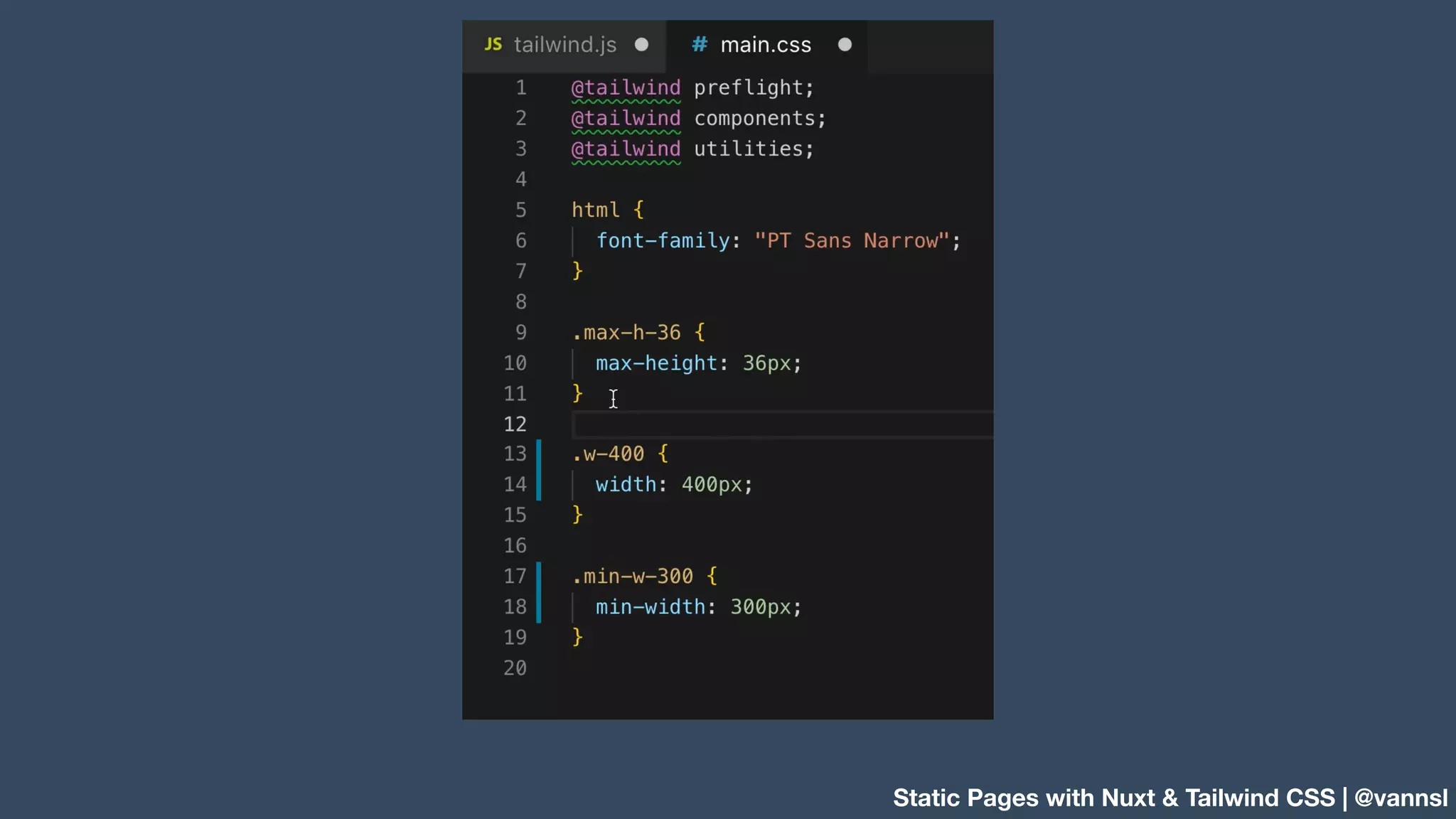 Static Pages with Nuxt & Tailwind CSS | @vannsl 