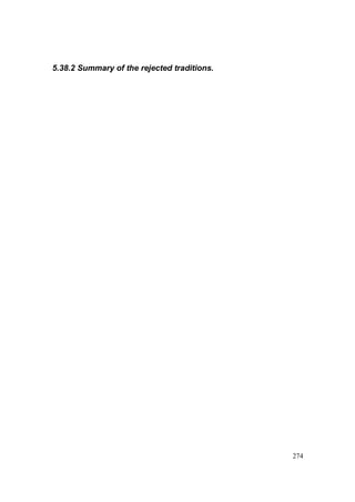 274
5.38.2 Summary of the rejected traditions.
 