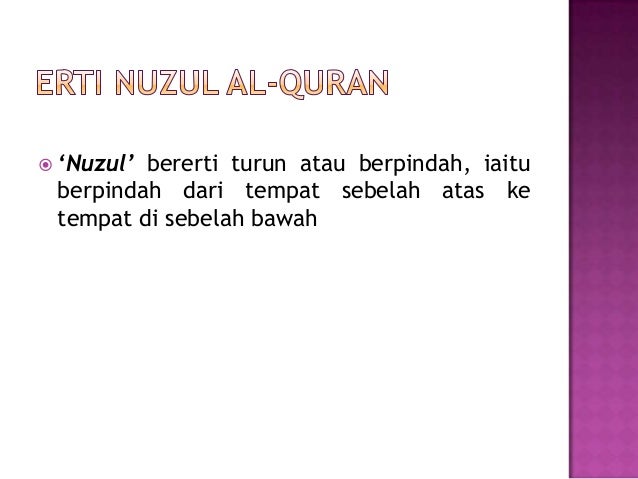 Nuzul Al Quran Power Point