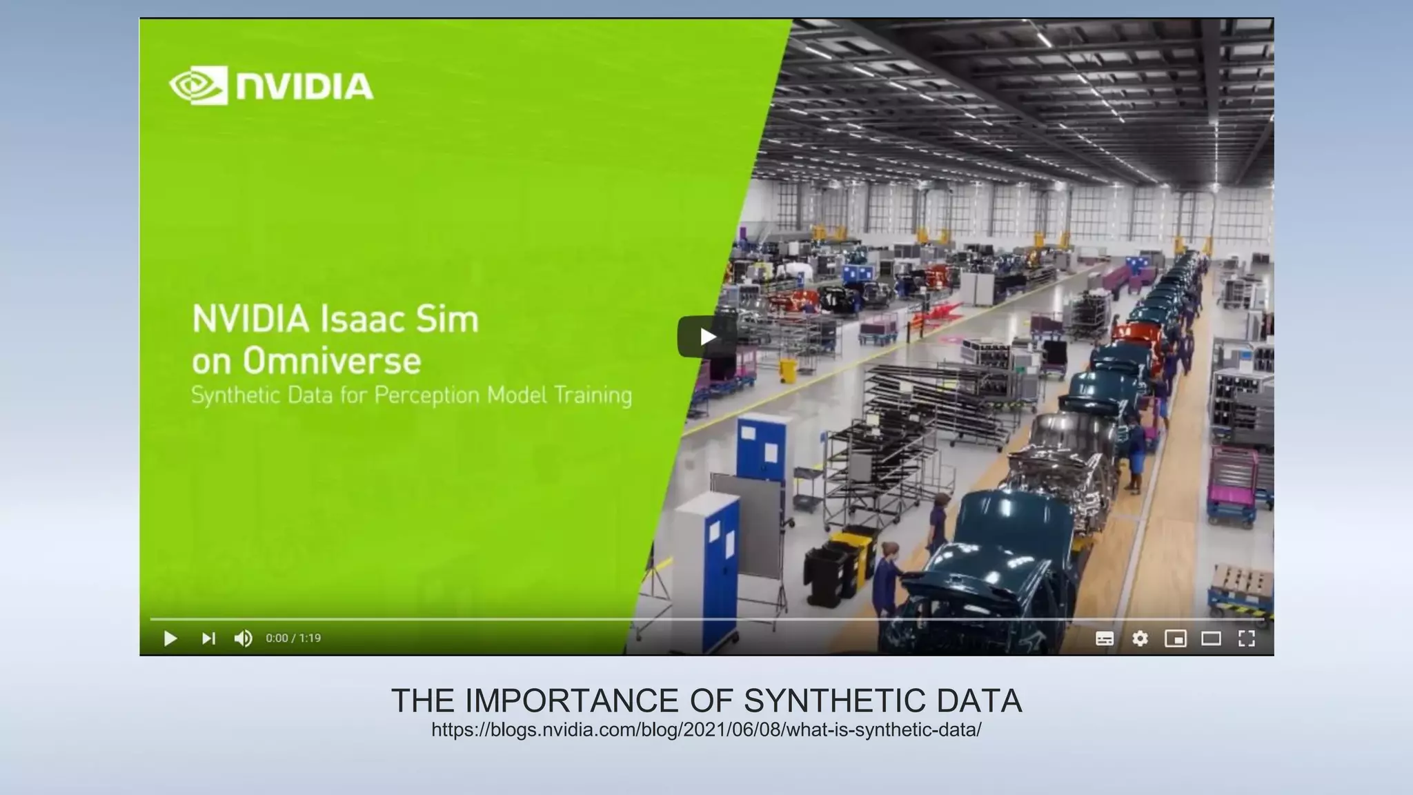 THE IMPORTANCE OF SYNTHETIC DATA
https://blogs.nvidia.com/blog/2021/06/08/what-is-synthetic-data/
 