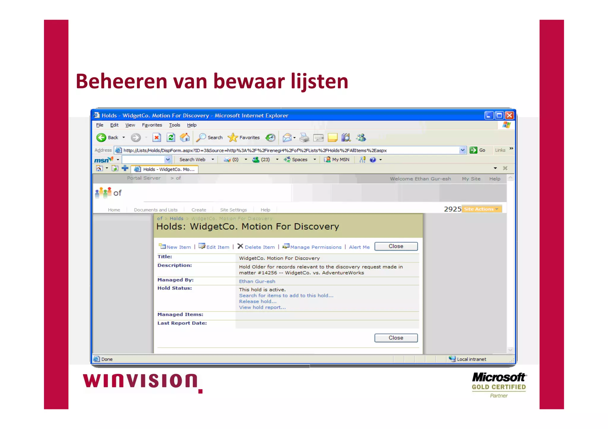 SharePoint Digitale Documentenhuishouding NVBA