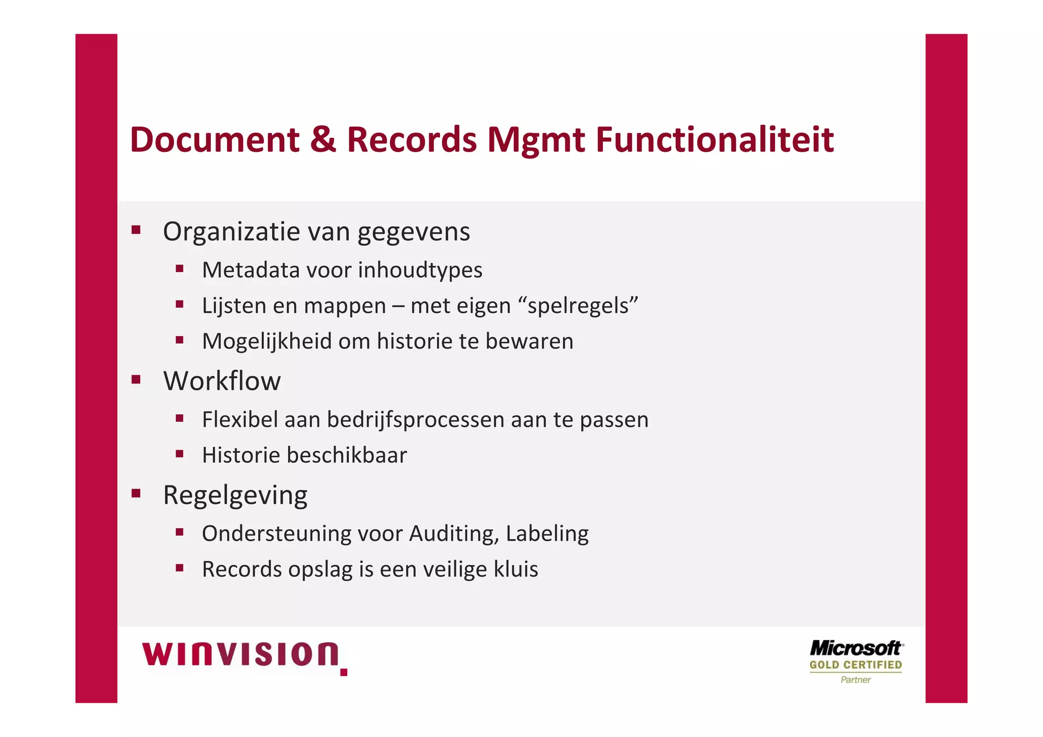 SharePoint Digitale Documentenhuishouding NVBA