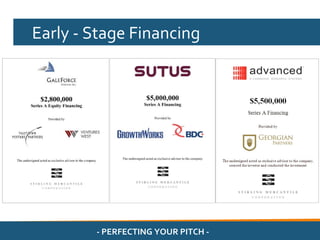 Early - Stage Financing




        - PERFECTING YOUR PITCH -
 