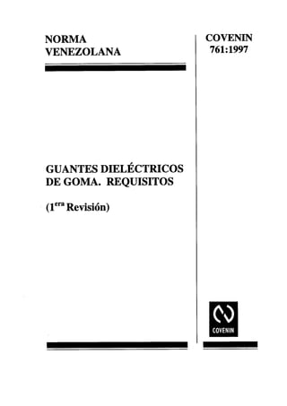 NVC 0761-1997 Guantes dielectricos de goma. Requisitos.pdf