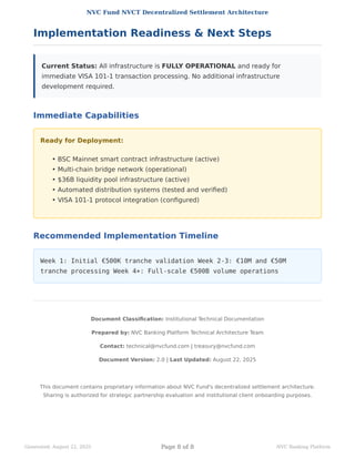 NVC Fund Bank- NVCT Decentralized Settlement Architecture | PDF