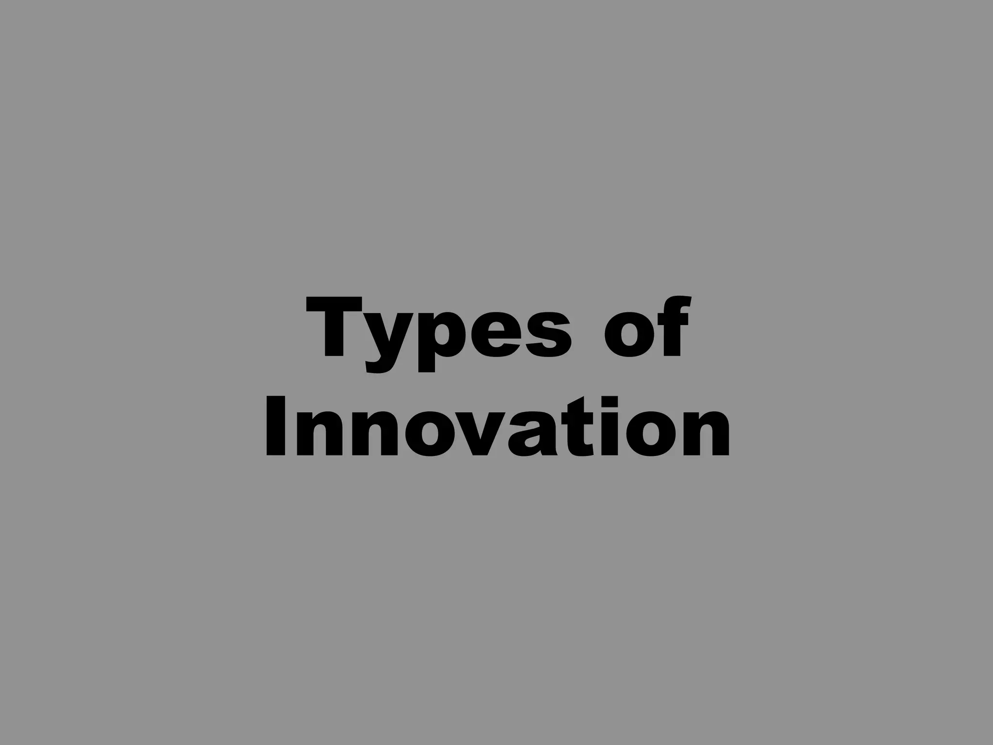 Types of
Innovation
 