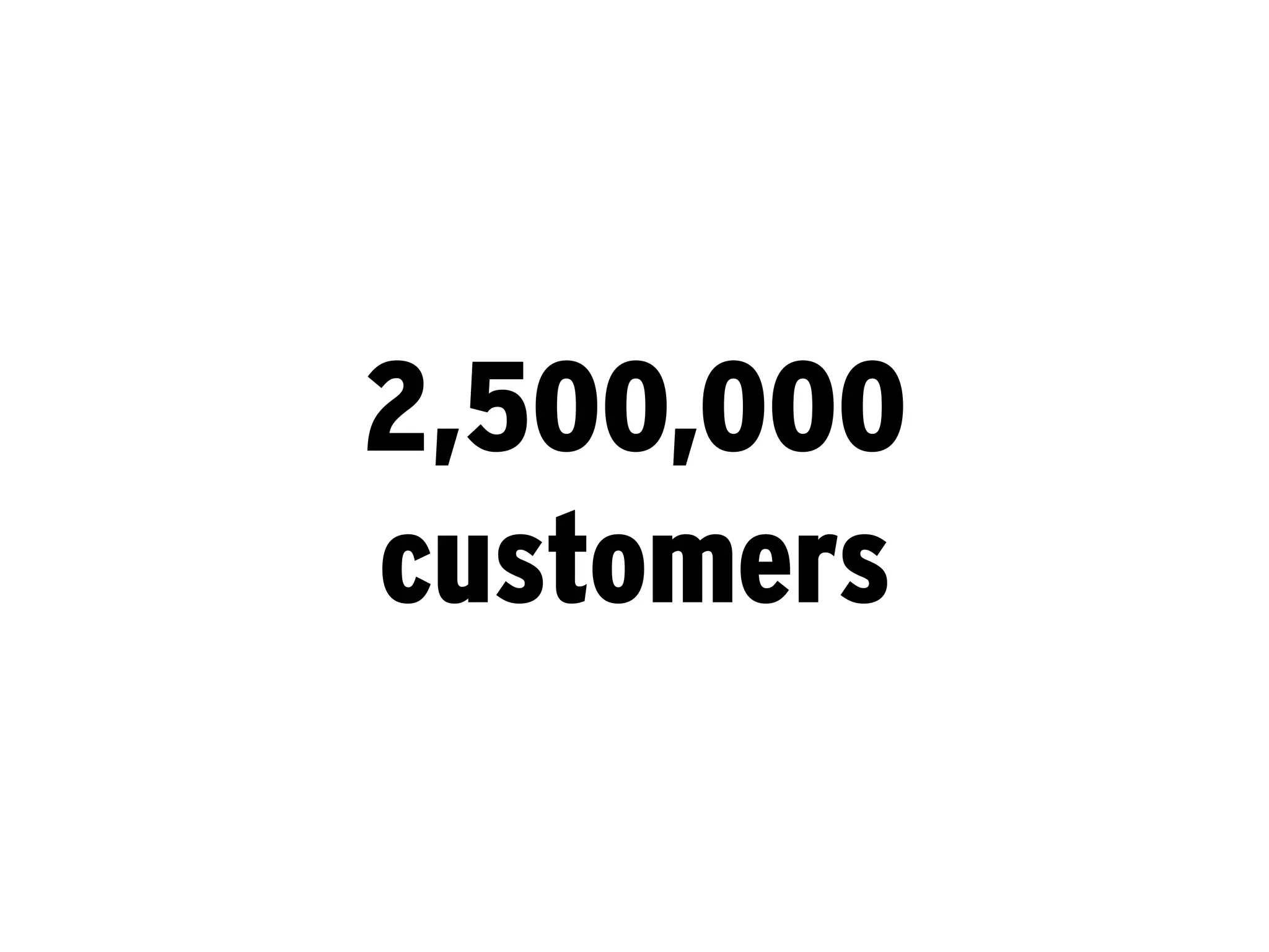 2,500,000
customers
 