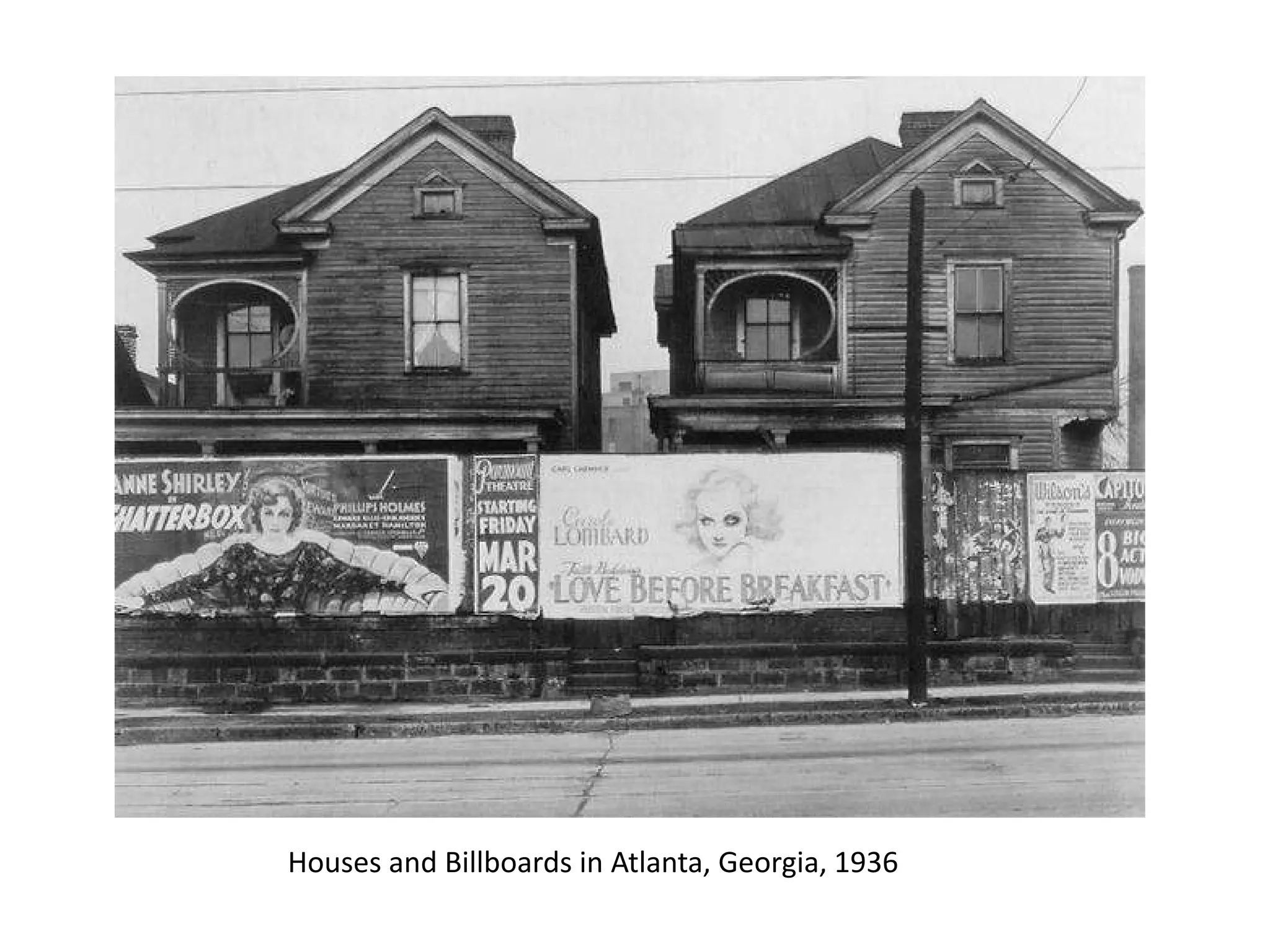 Houses and Billboards in Atlanta, Georgia, 1936

 