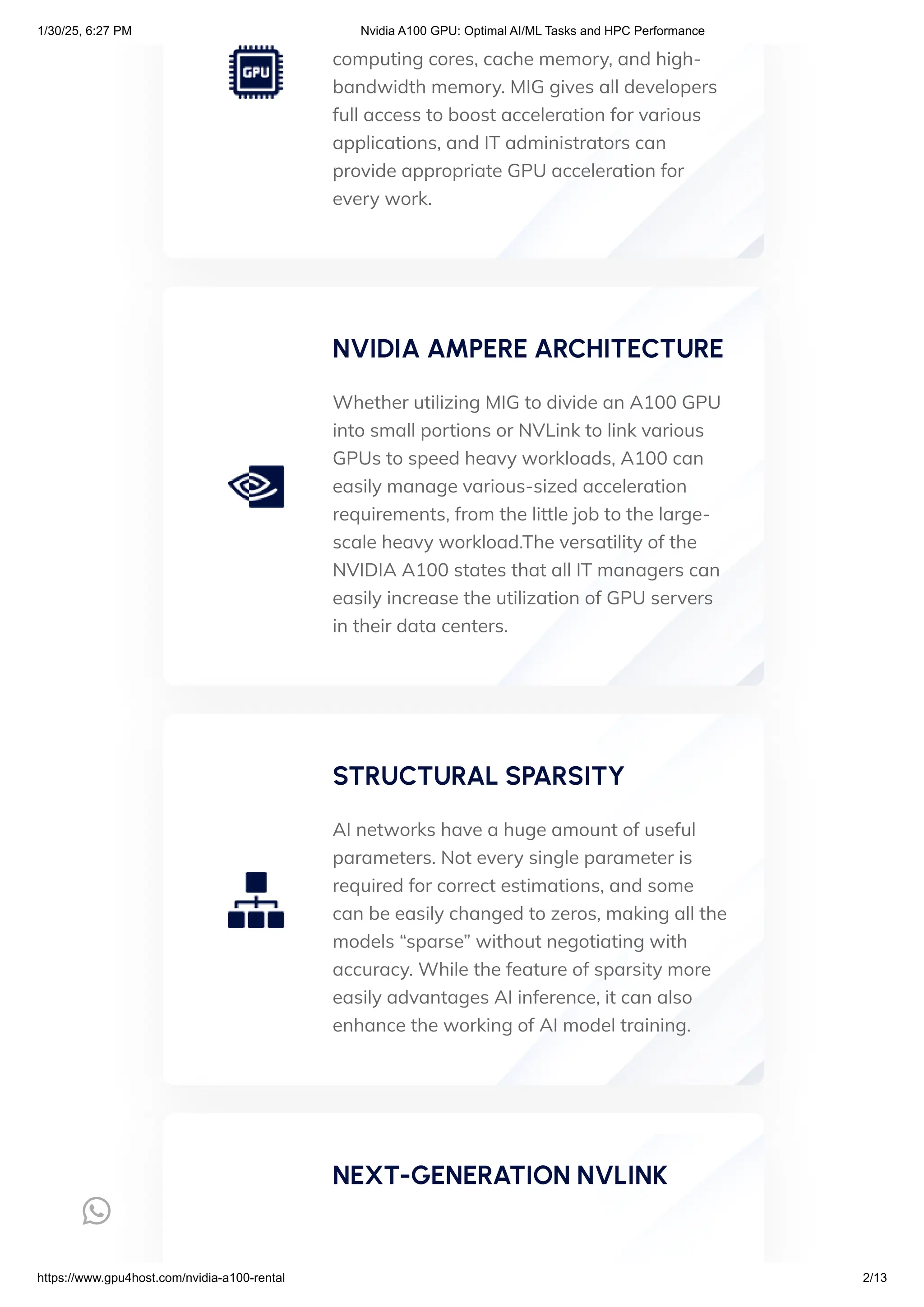 NVIDIA A100 for Deep Learning and Artificial Intelligence | PDF