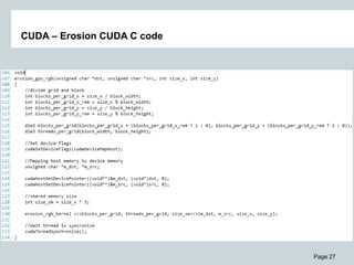 Page 27
CUDA – Erosion CUDA C code
 