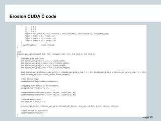 Page 29
Erosion CUDA C code
 