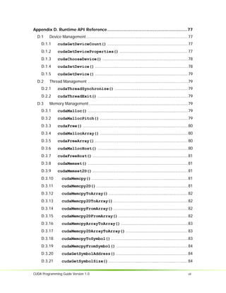 Nvidia CUDA Programming Guide 1.0 | PDF