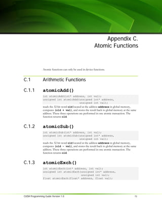 Nvidia CUDA Programming Guide 1.0 | PDF