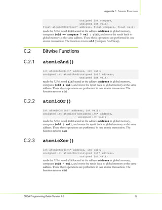 Nvidia CUDA Programming Guide 1.0 | PDF