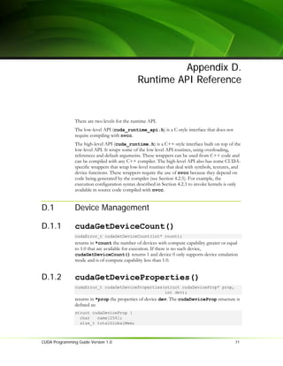 Nvidia CUDA Programming Guide 1.0 | PDF