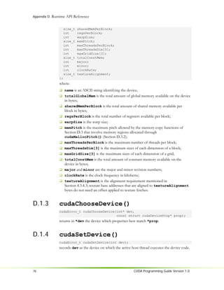 Nvidia CUDA Programming Guide 1.0 | PDF