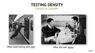 TESTING DENSITY
What Load testing tools test
Factors to Consider
What the user wants
 