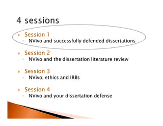 Getting Started and Finishing your Dissertation Using NVivo | PDF