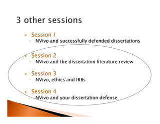 Getting Started and Finishing your Dissertation Using NVivo | PDF