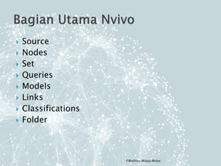  Source
 Nodes
 Set
 Queries
 Models
 Links
 Classifications
 Folder
©Bodhiya Wijaya Mulya
 