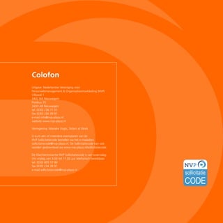 Nvp sollicitatiecode Jaarbericht2008 2009 | PDF