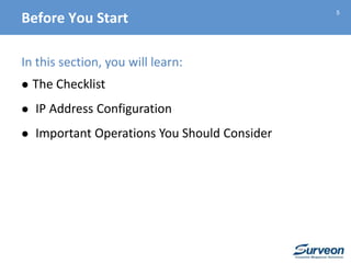 Surveon NVR3000 Megapixel RAID NVR Installation Guide | PPTX