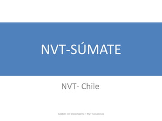 NVT-SÚMATE Módulo de Gestión del Desempeño NVT- Chile Gestión del Desempeño – NVT-Soluciones 