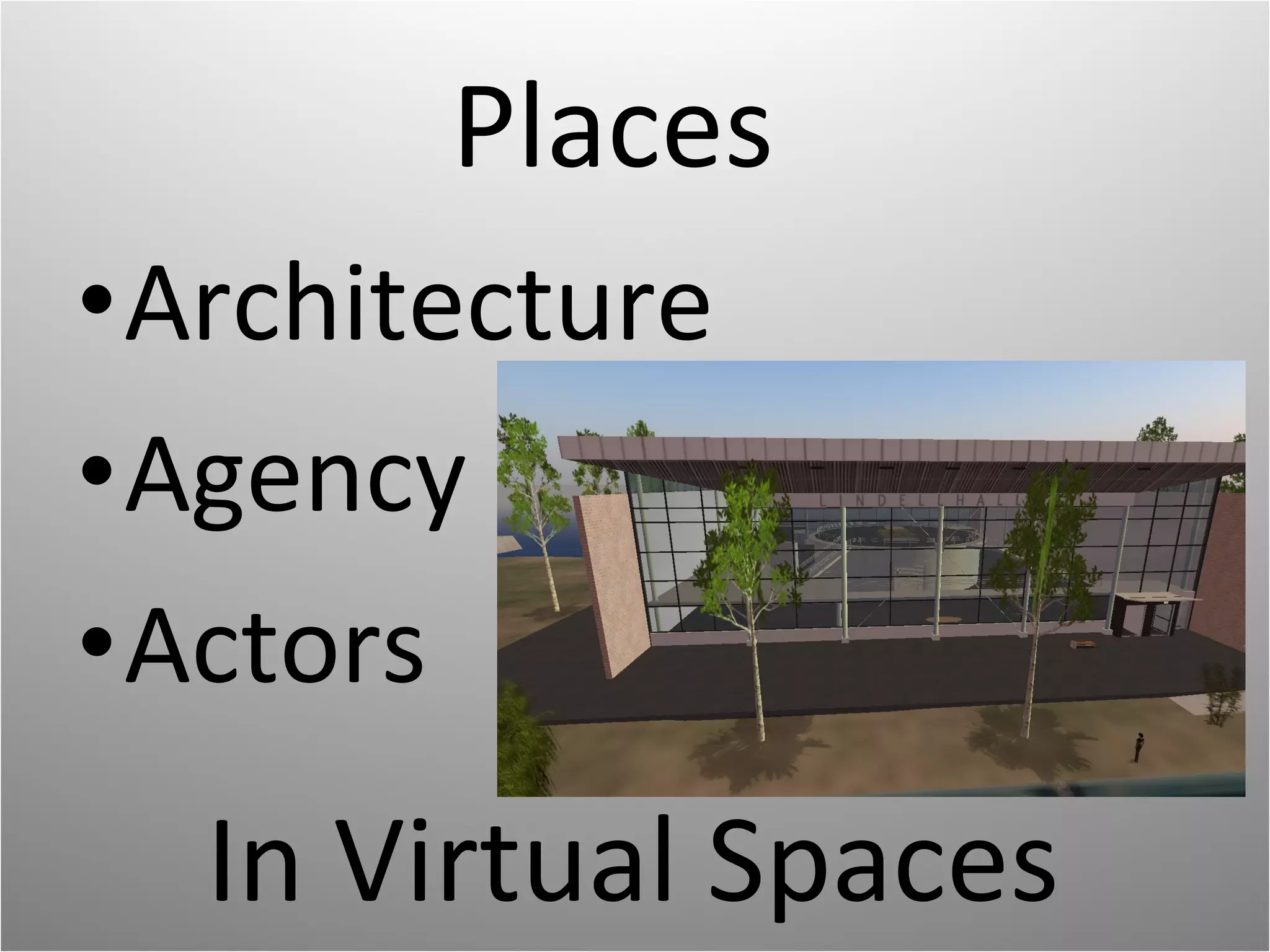 Architecture Agency Actors Places In Virtual Spaces 