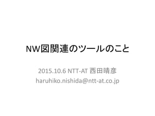NW図関連のツールのこと
2015.10.6 NTT-AT 西田晴彦
haruhiko.nishida@ntt-at.co.jp
 