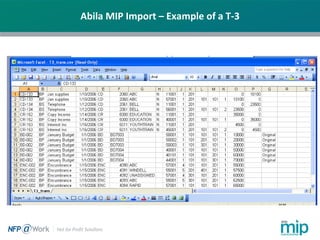 Abila MIP Import – Example of a T-3
 
