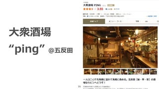 31
大衆酒場
“ping” @五反田
 