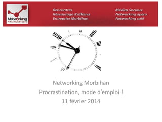 Networking Morbihan 
Procrastination, mode d’emploi ! 
11 février 2014 
 