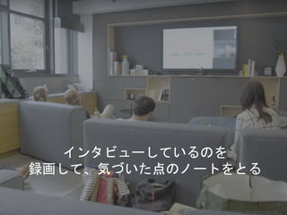 インタビューしているのを
録画して、気づいた点のノートをとる
Copyright 2018 Masayuki Tadokoro All rights reserved
 