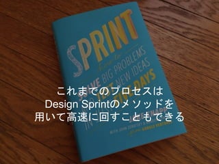 これまでのプロセスは
Design Sprintのメソッドを
用いて高速に回すこともできる
 