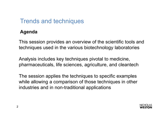 Nw biotech fundamentals day 1 session 4 trends and techniques | PPT