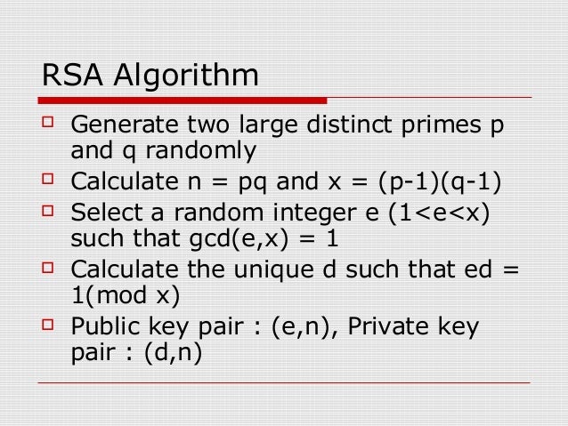 Generate Rsa Key Pair Algorithm