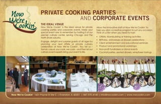 Brochure: Private Cooking Parties and Corporate Events 